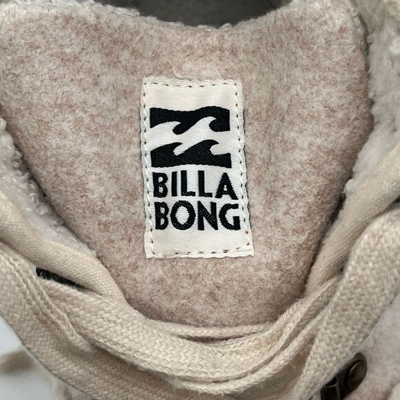 BILLABONG Women’s Zuri Lace-Up Ankle Boots 8.5 Beige Knit Cuff Lug Sole Shoes - Picture 6 of 11